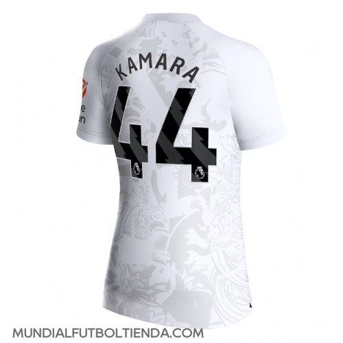 Camiseta Aston Villa Boubacar Kamara #44 Segunda Equipación Replica 2023-24 para mujer mangas cortas